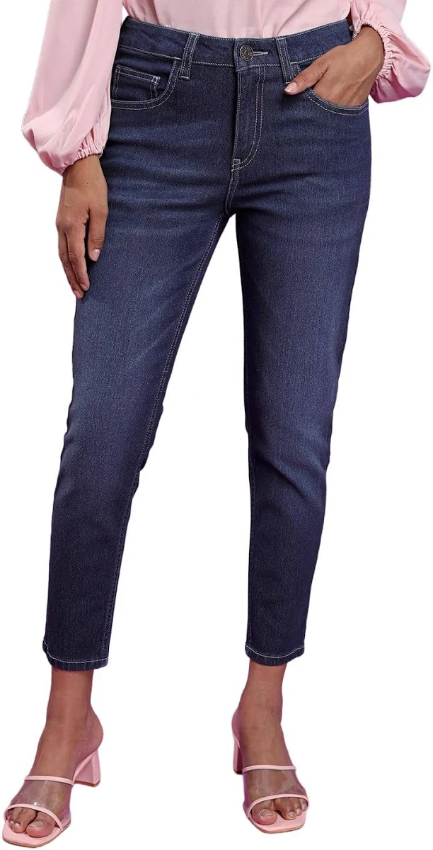 Dark Rinse Ankle Slim Jeans