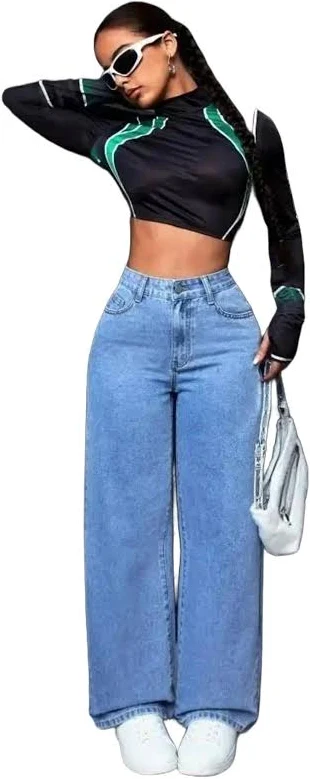 Light Blue Loose Wide Jeans